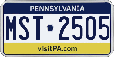 PA license plate MST2505