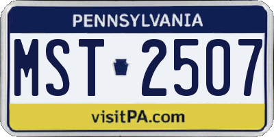 PA license plate MST2507