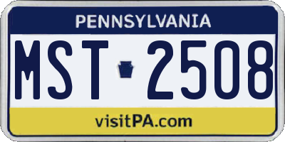 PA license plate MST2508