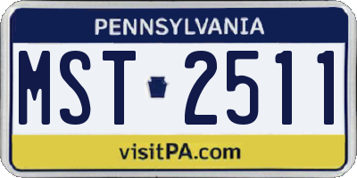 PA license plate MST2511