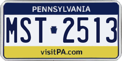 PA license plate MST2513