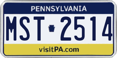 PA license plate MST2514