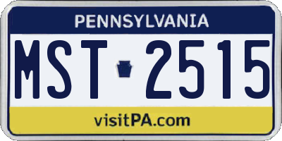 PA license plate MST2515