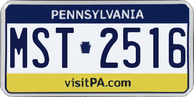 PA license plate MST2516