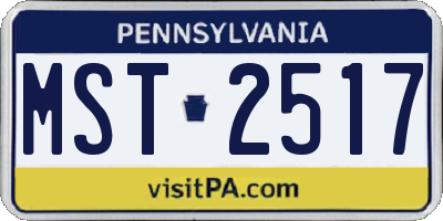 PA license plate MST2517