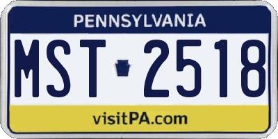 PA license plate MST2518