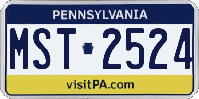PA license plate MST2524