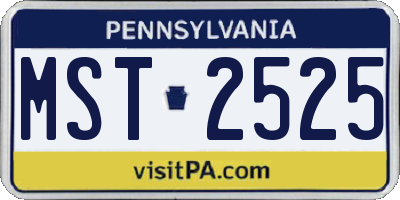 PA license plate MST2525