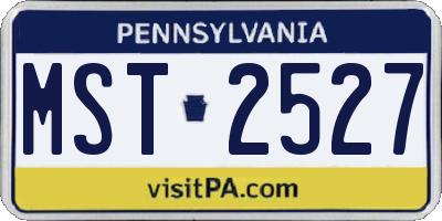 PA license plate MST2527