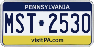 PA license plate MST2530