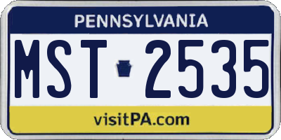 PA license plate MST2535