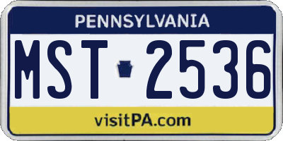 PA license plate MST2536