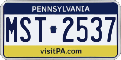 PA license plate MST2537