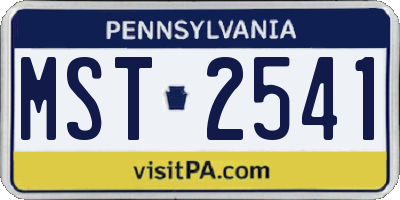 PA license plate MST2541