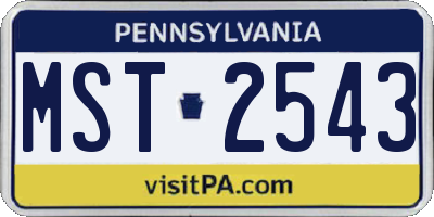 PA license plate MST2543