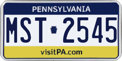 PA license plate MST2545