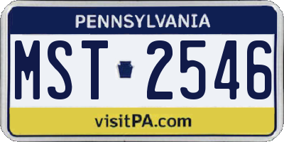 PA license plate MST2546