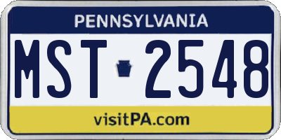 PA license plate MST2548