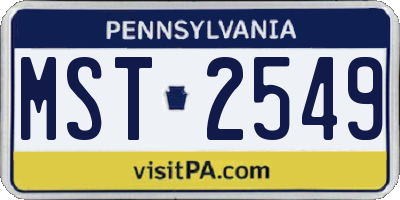 PA license plate MST2549