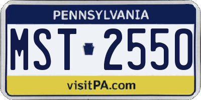 PA license plate MST2550