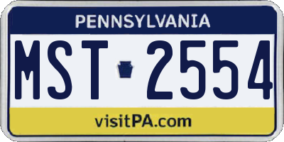 PA license plate MST2554