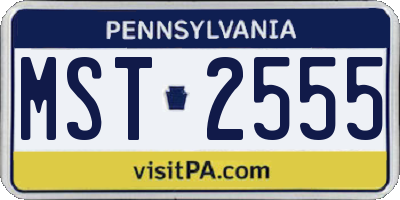 PA license plate MST2555