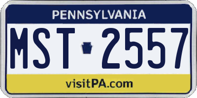 PA license plate MST2557