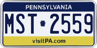 PA license plate MST2559