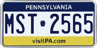 PA license plate MST2565