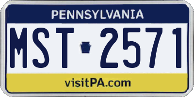 PA license plate MST2571
