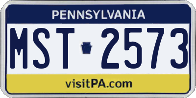 PA license plate MST2573