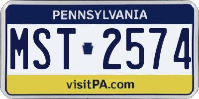 PA license plate MST2574