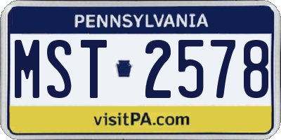 PA license plate MST2578