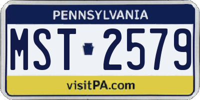 PA license plate MST2579