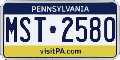 PA license plate MST2580