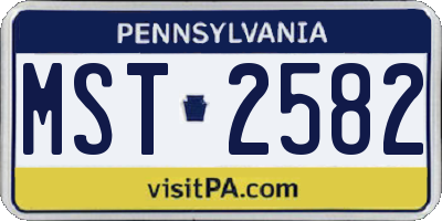 PA license plate MST2582