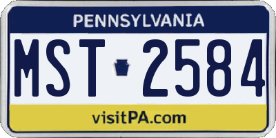 PA license plate MST2584