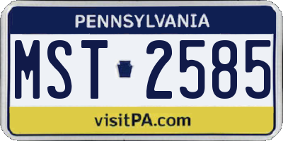 PA license plate MST2585