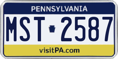 PA license plate MST2587