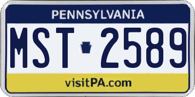 PA license plate MST2589