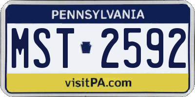 PA license plate MST2592
