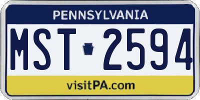 PA license plate MST2594