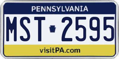 PA license plate MST2595
