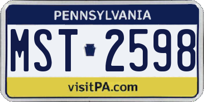 PA license plate MST2598