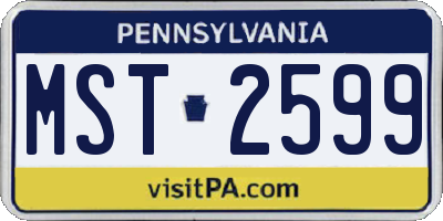 PA license plate MST2599