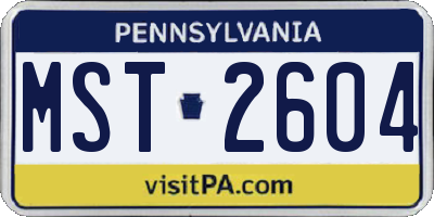PA license plate MST2604