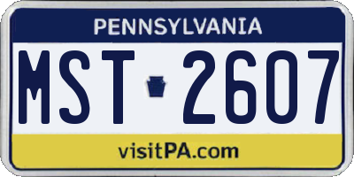 PA license plate MST2607