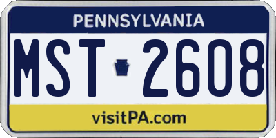 PA license plate MST2608