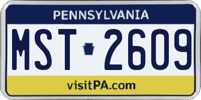 PA license plate MST2609
