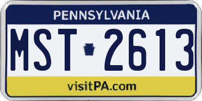 PA license plate MST2613